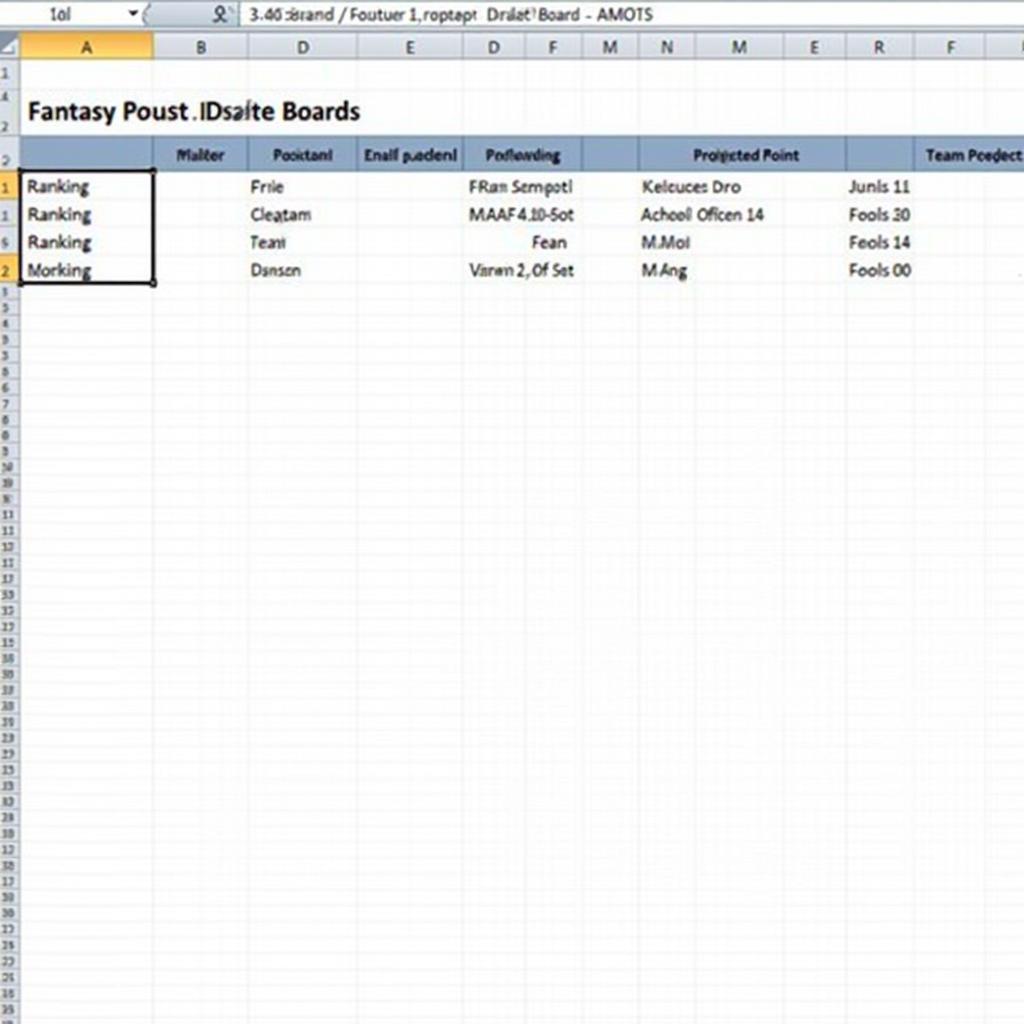 Excel Fantasy Football Draft Template