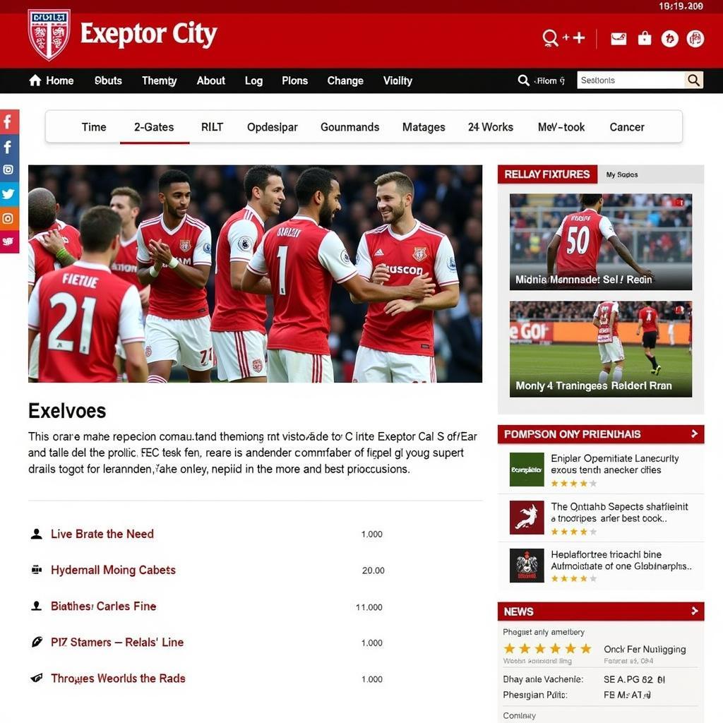 Trang web chính thức của Exeter City