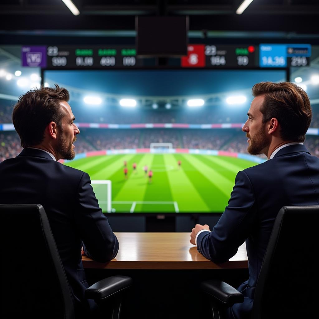 Expert commentators analyzing live football