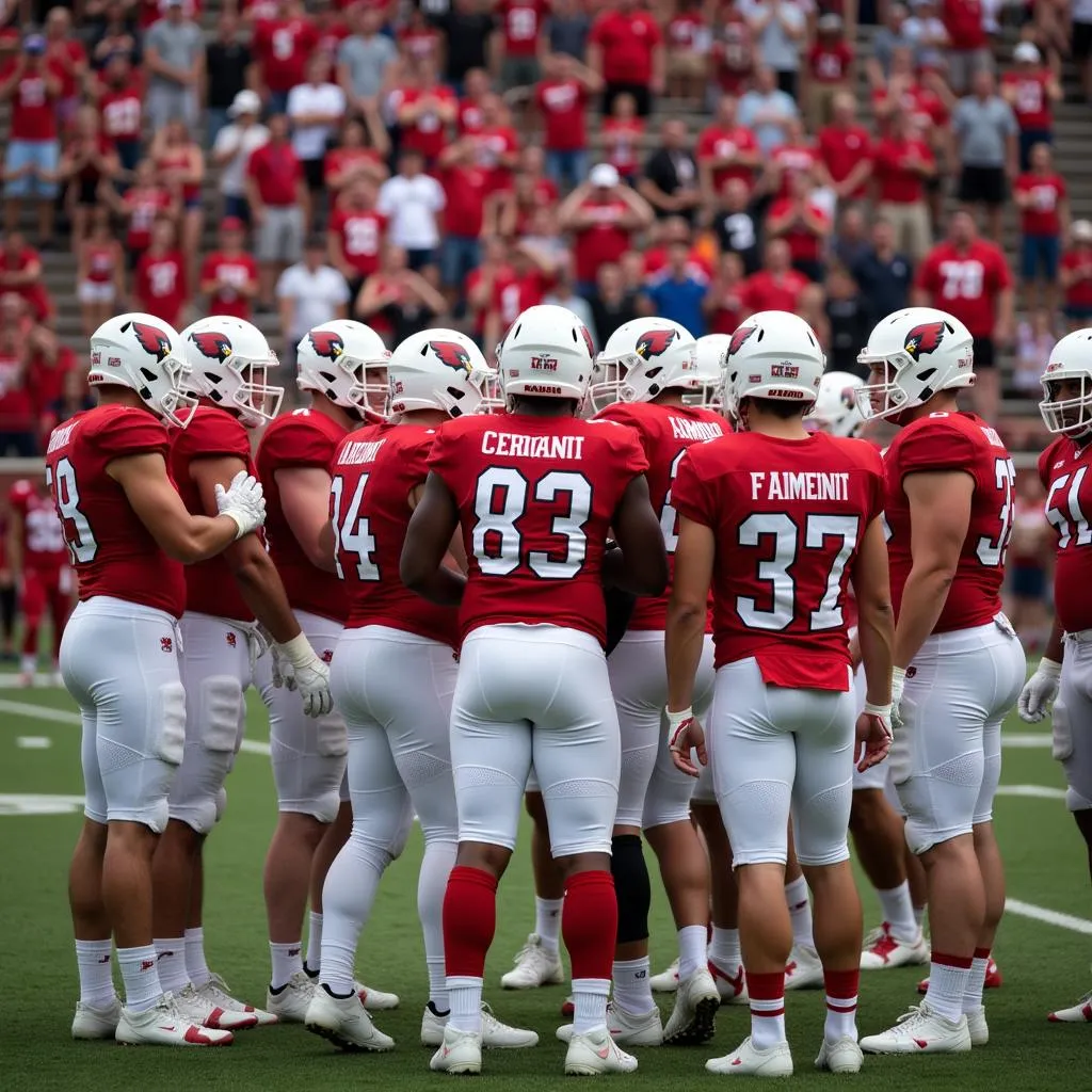 Fairmont Cardinals Football Team in Action