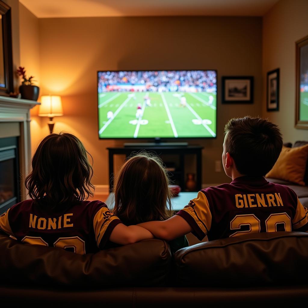 Family Watching Amarillo High School Football Live Stream