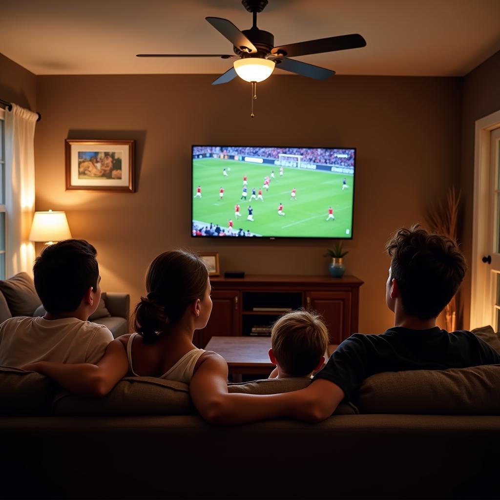 Family Watching Bloom-Carroll Football Live Stream on TV