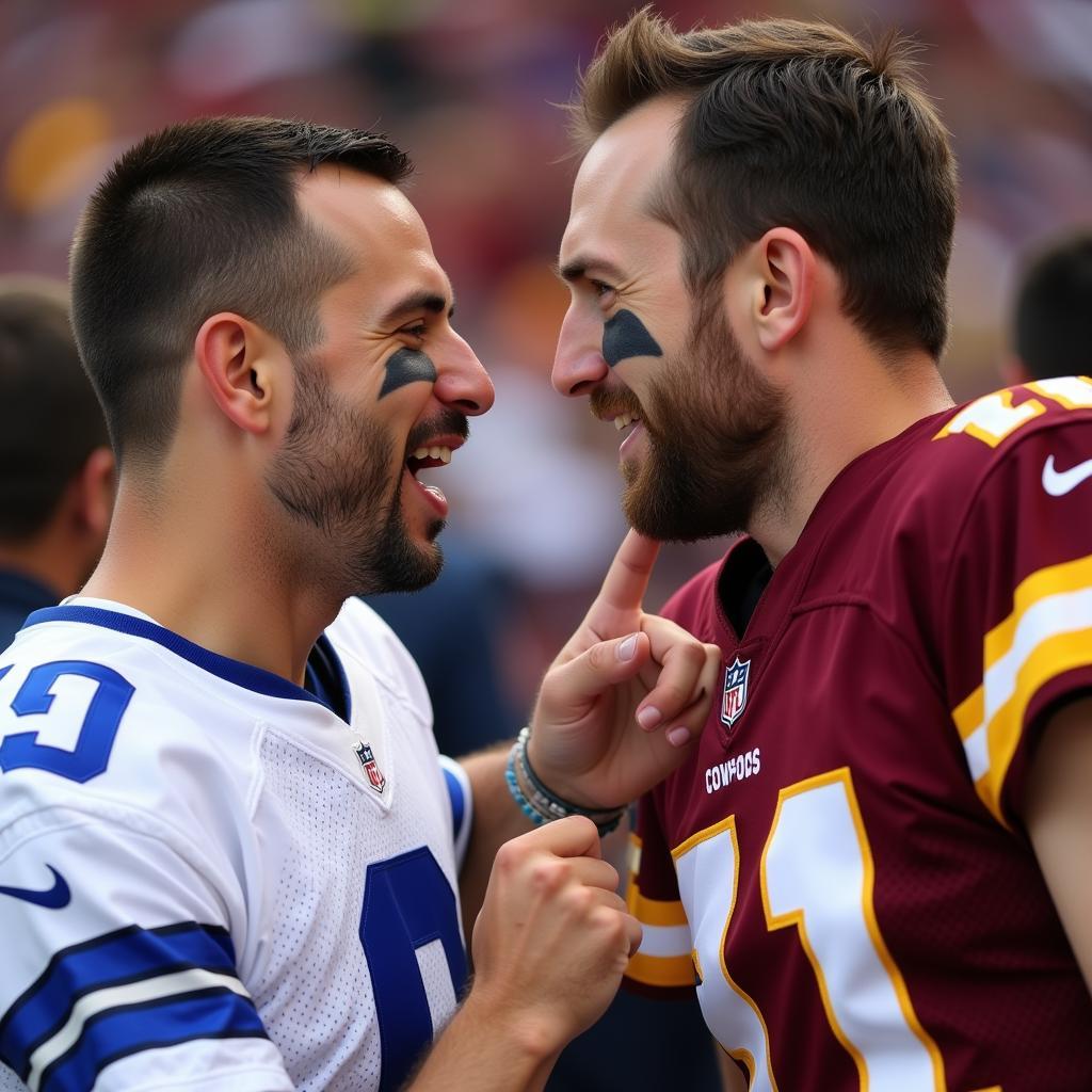 Cổ động viên Cowboys và Redskins đối đầu nảy lửa trên khán đài