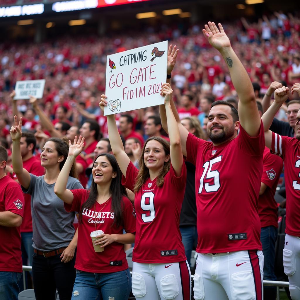 Fan hâm mộ Arizona Cardinals cổ vũ nhiệt tình