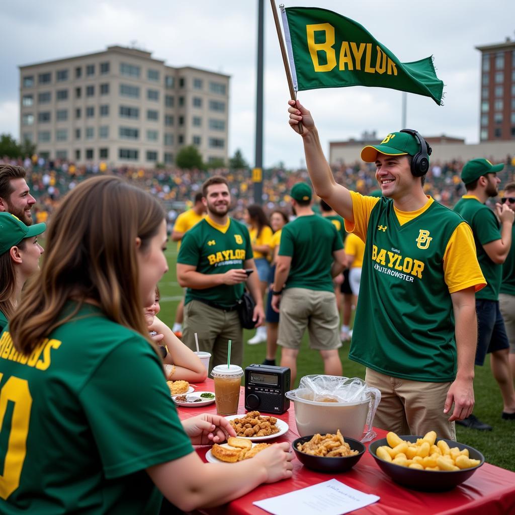 Baylor Fans Listening to the Radio