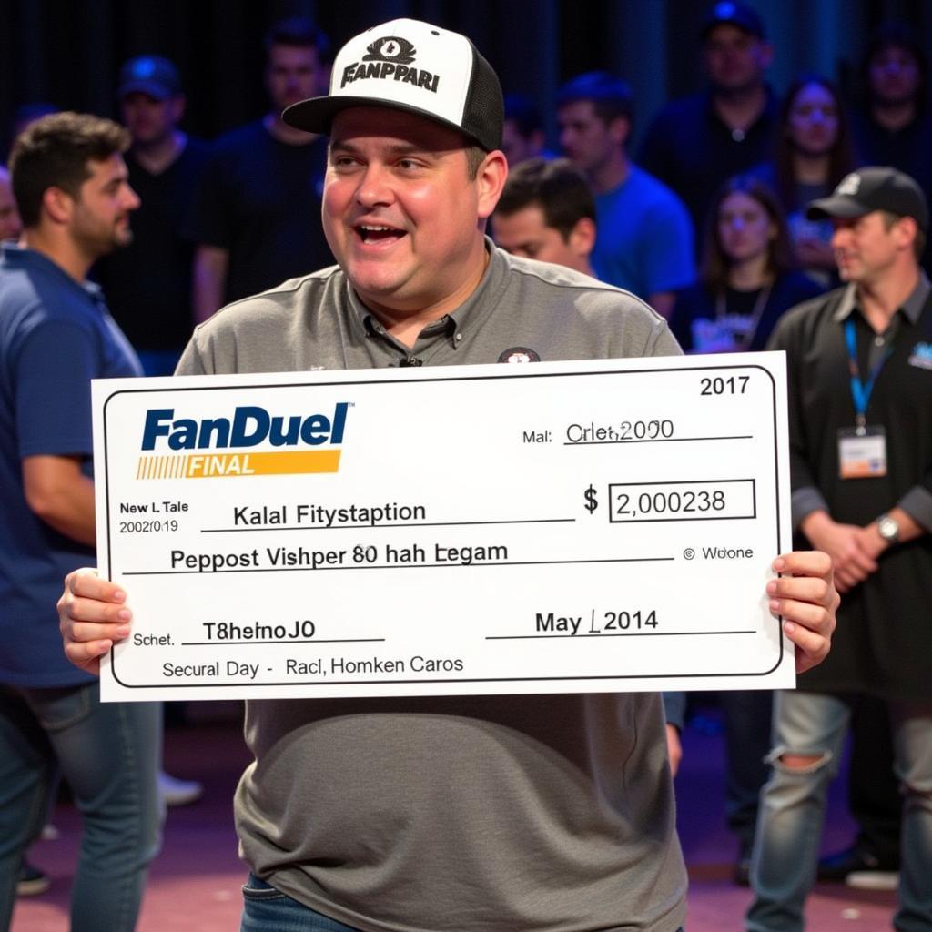 FanDuel 2017 Live Final champion celebrating