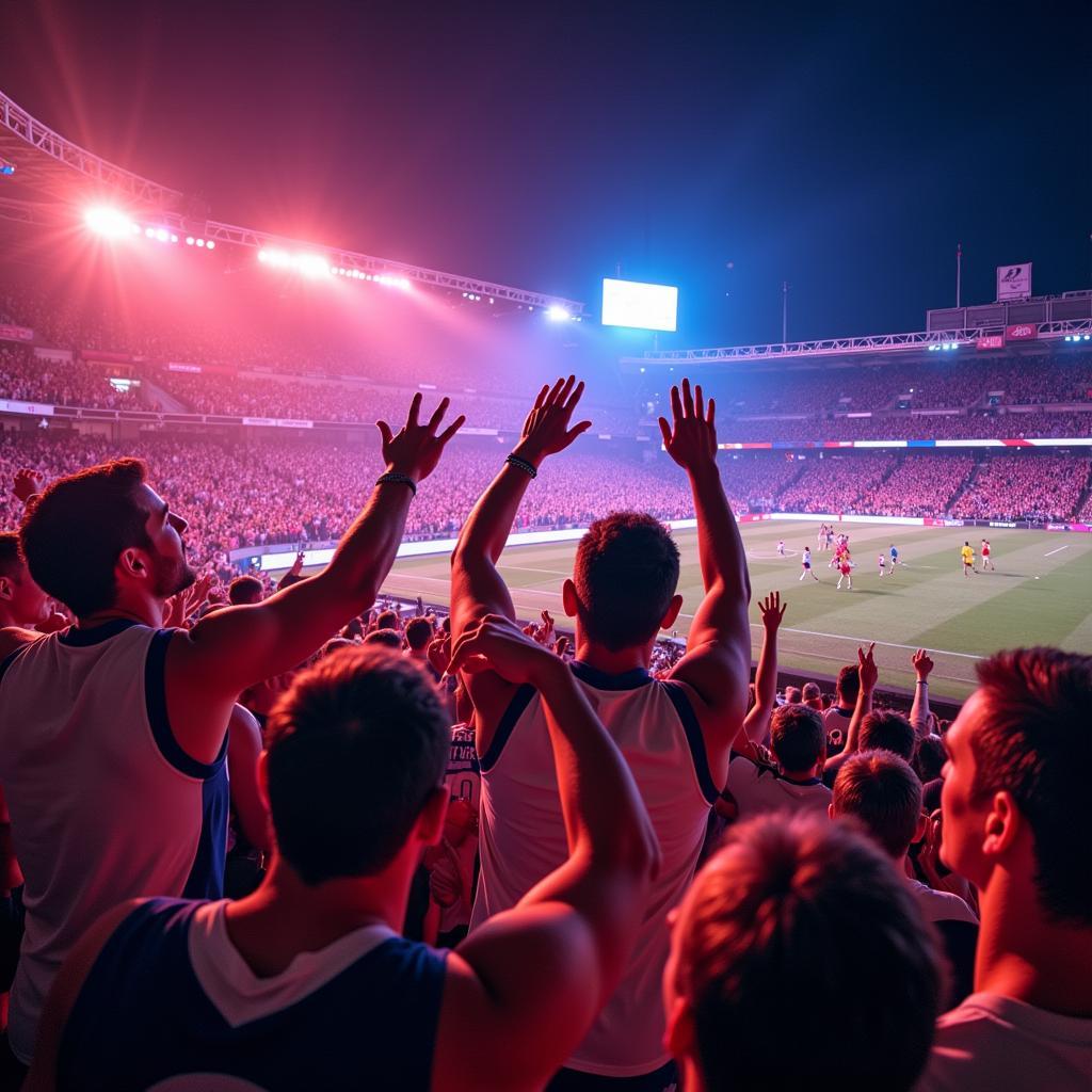 Fans Celebrating an AFL Goal