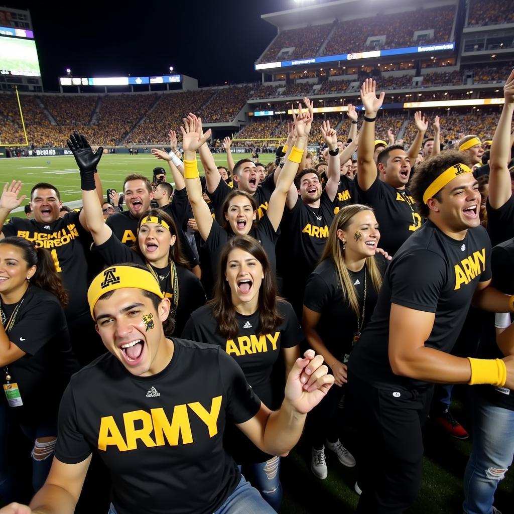 Fans Cheering for the Army Black Knights