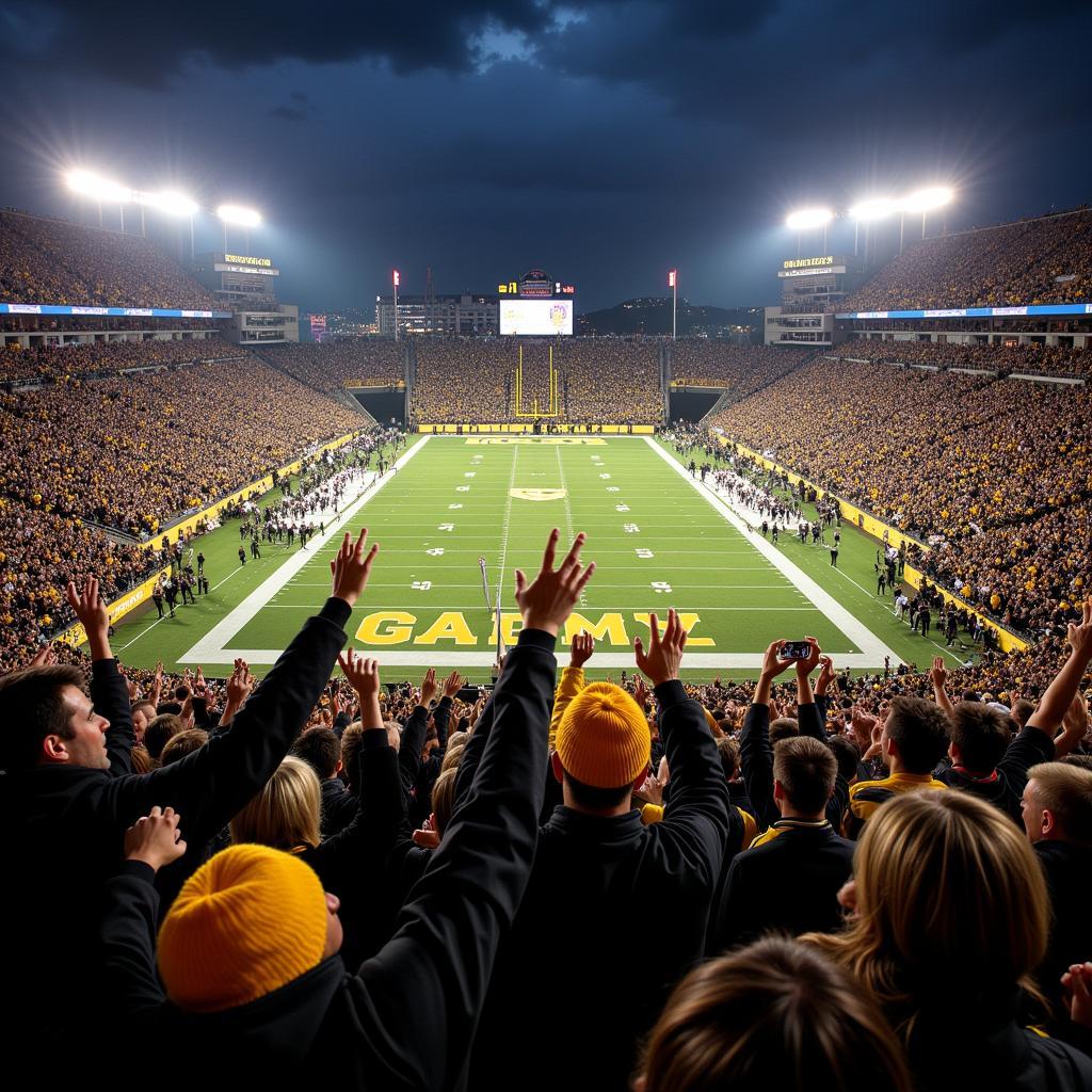 Fans Cheering at Army Football Game