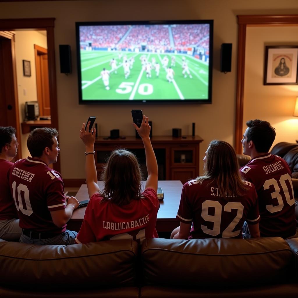 College Football Fans Watching Game