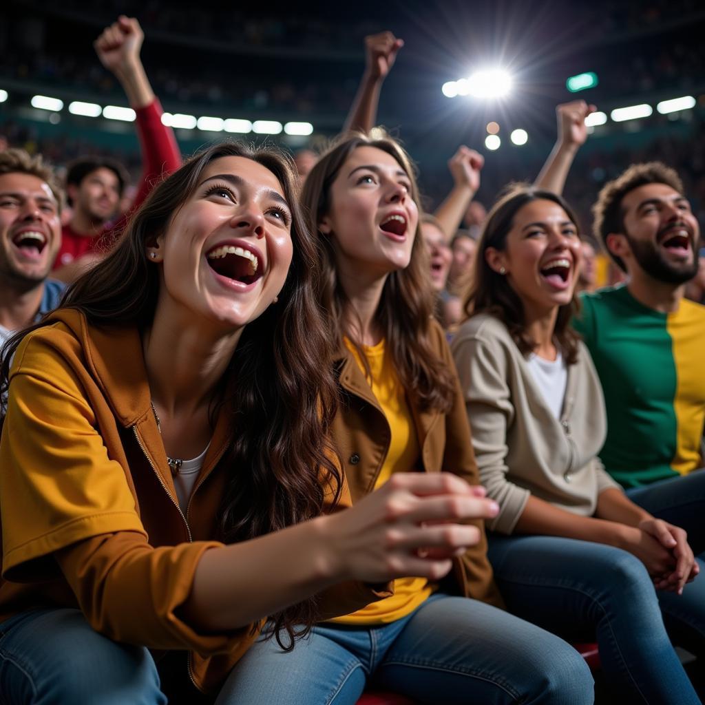 Football fans celebrating