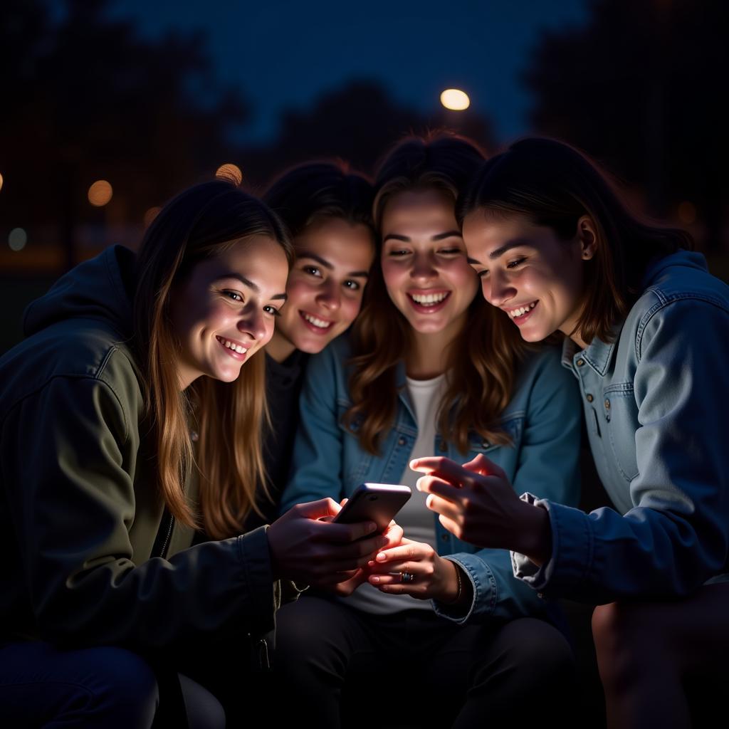 Fans Watching Football on Phone