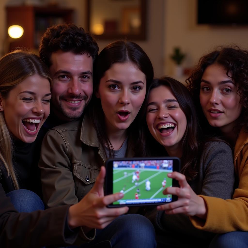 Fans Watching NFL Game on Fox Sports App