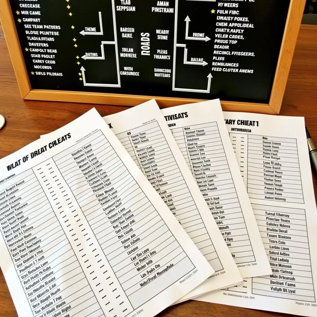 Fantasy Football Draft Board and Cheat Sheets