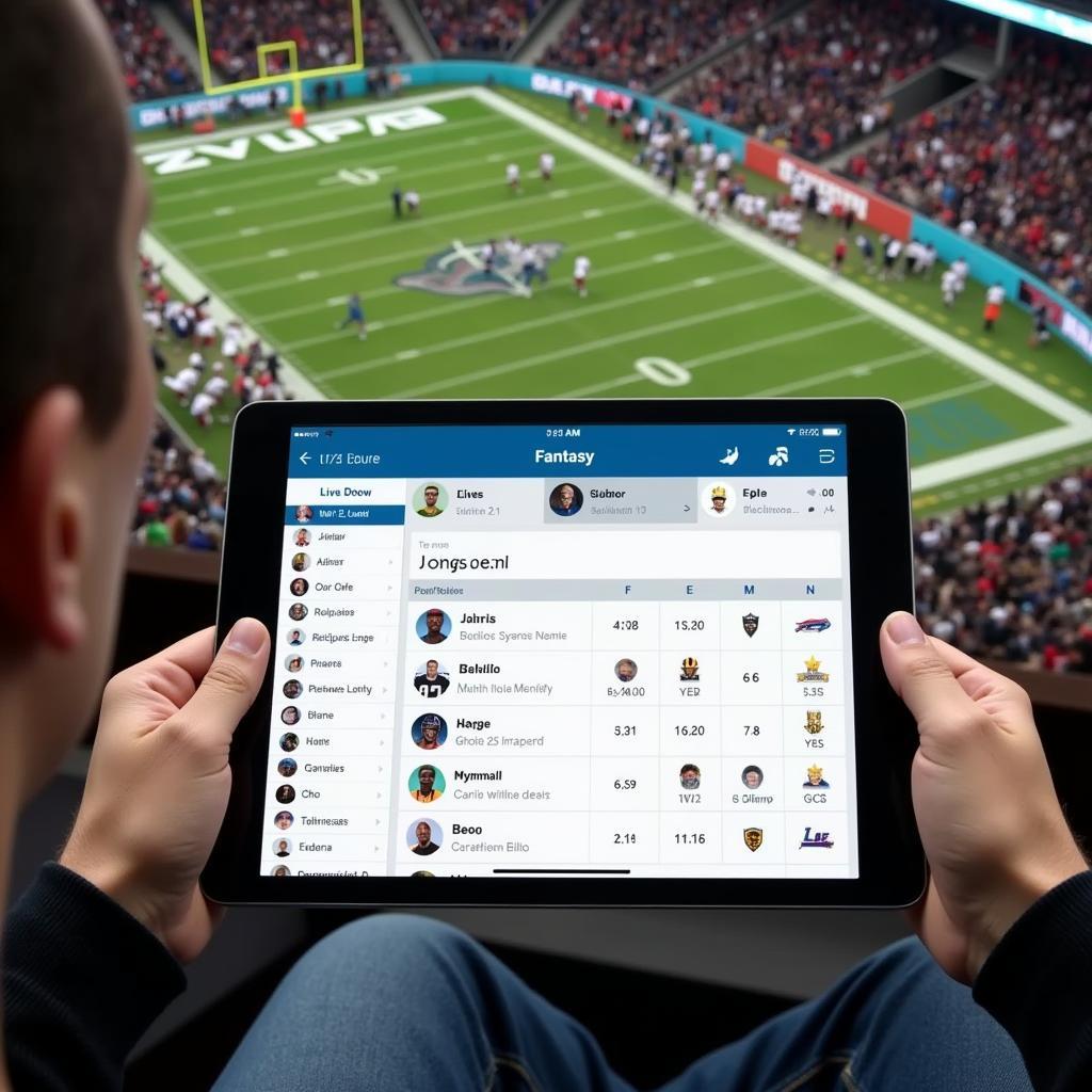 Managing Fantasy Football on iPad during a Live Stream