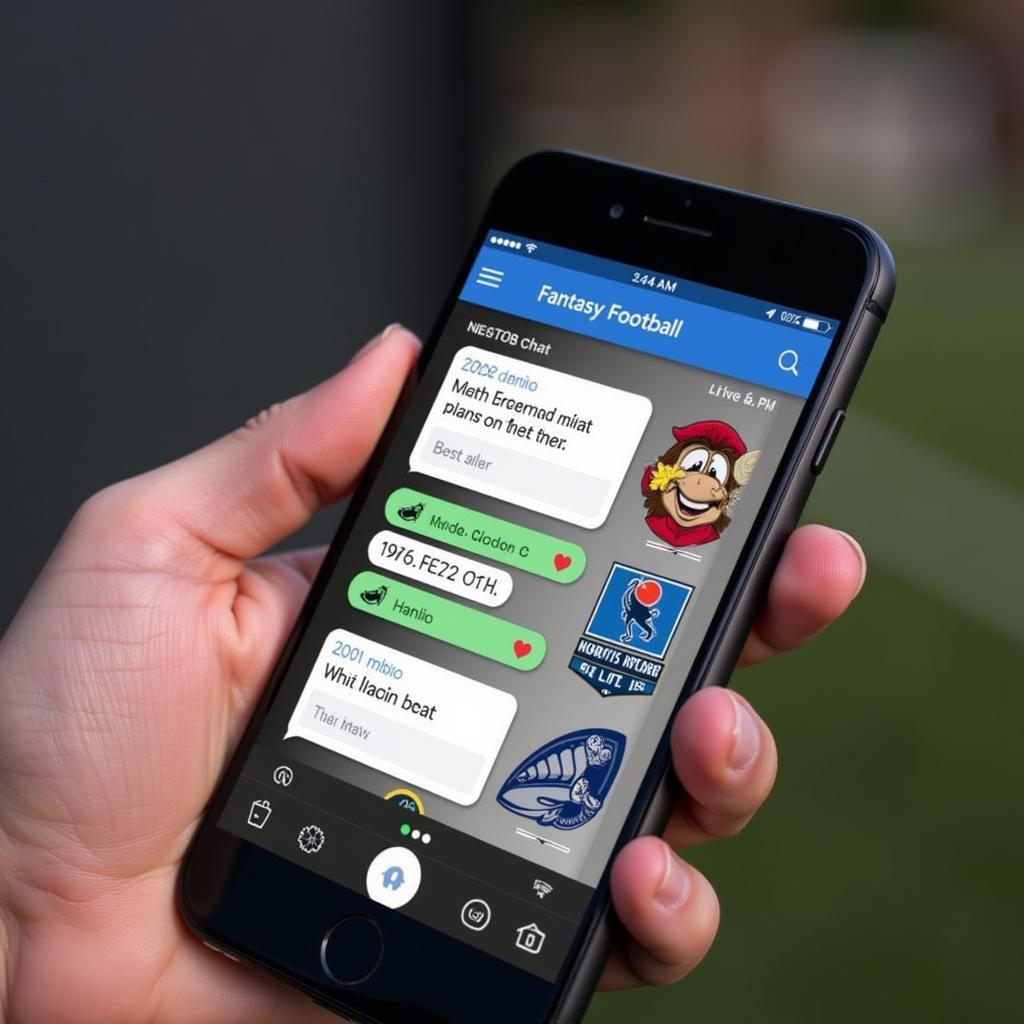 Fantasy football live chat on a smartphone