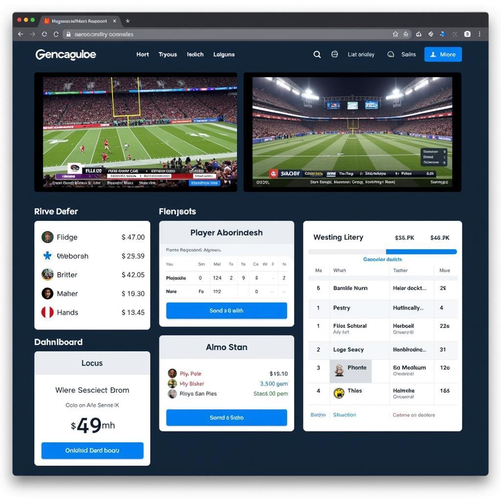 Fantasy Football Live Stream Dashboard Showing Real-Time Stats and Scores