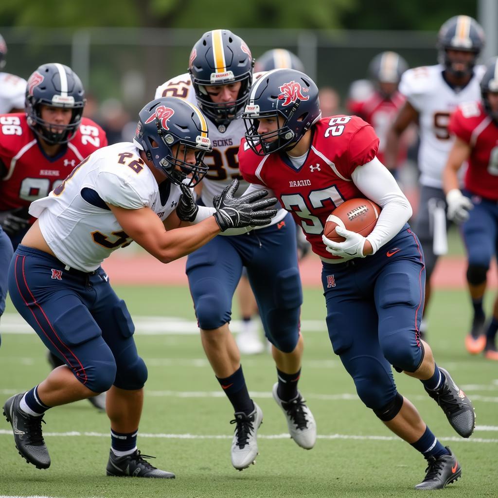 Farmington MN High School Football Players in Action