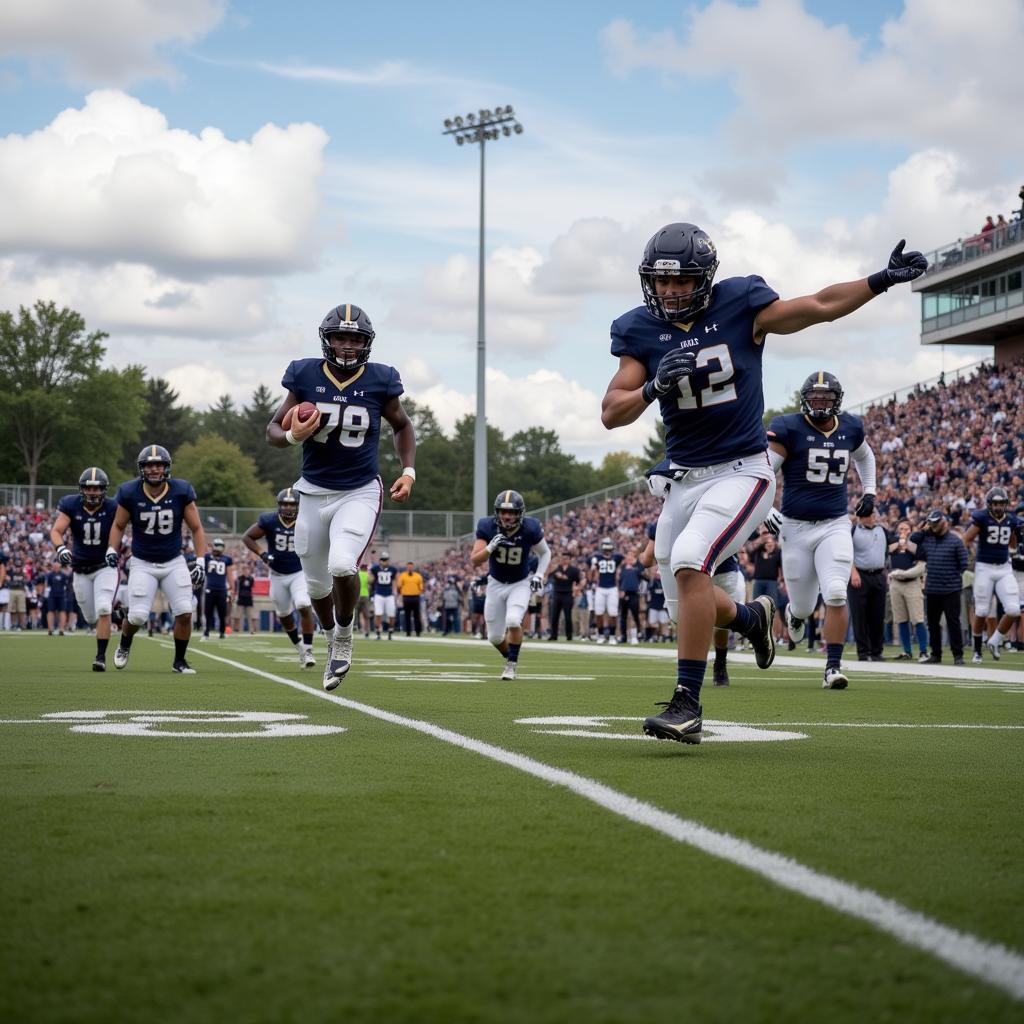 Farragut Football players in action during a live game