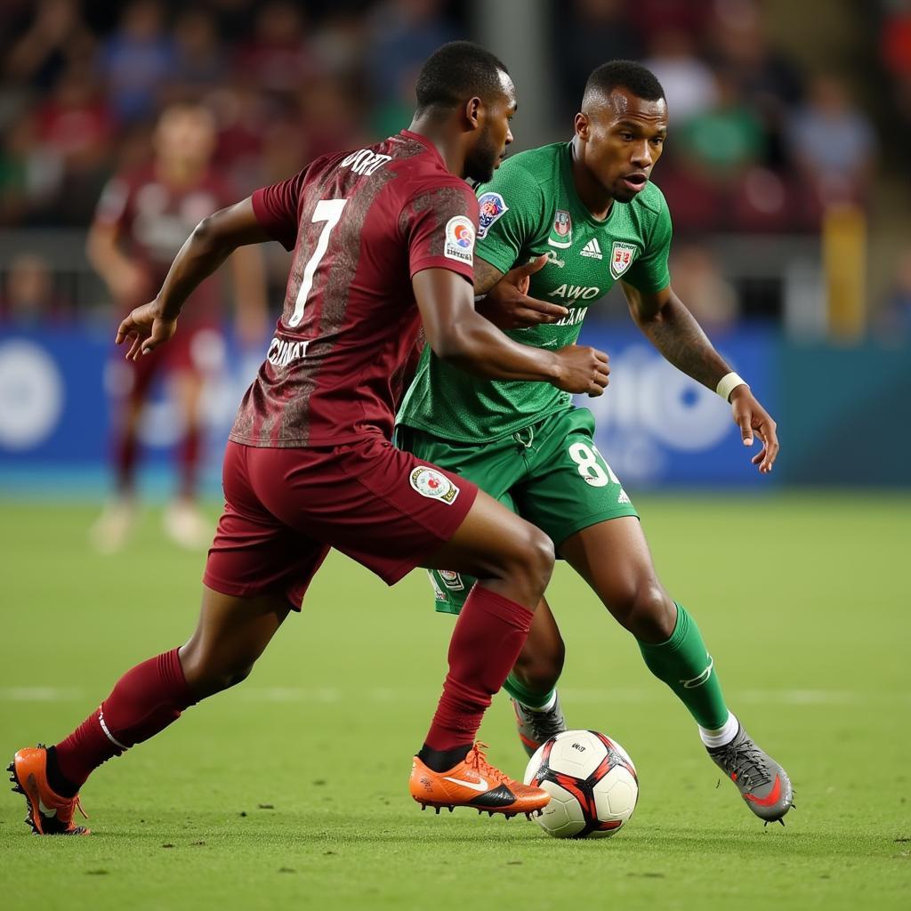 Fiji Football Player Dribbling Past Opponent at IDC 2016