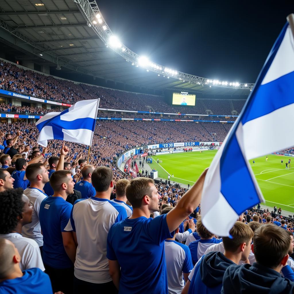 Finnish Football Fans Celebrating