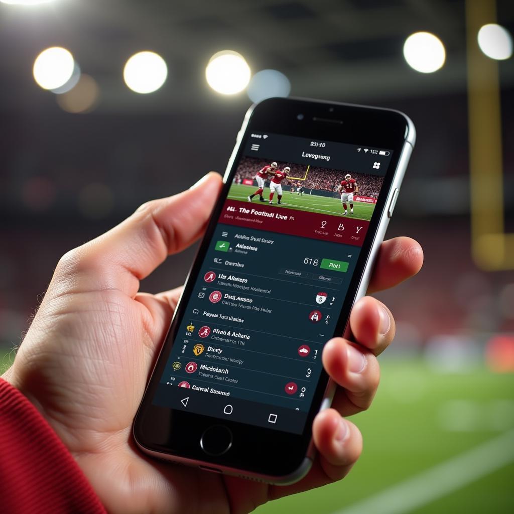 Checking Live Football Scores on a Mobile Device