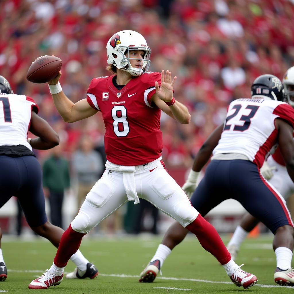 Fondy Cardinals quarterback throwing the football