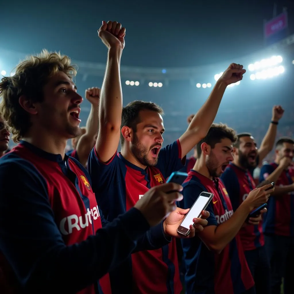 Excited Football Fans Celebrating