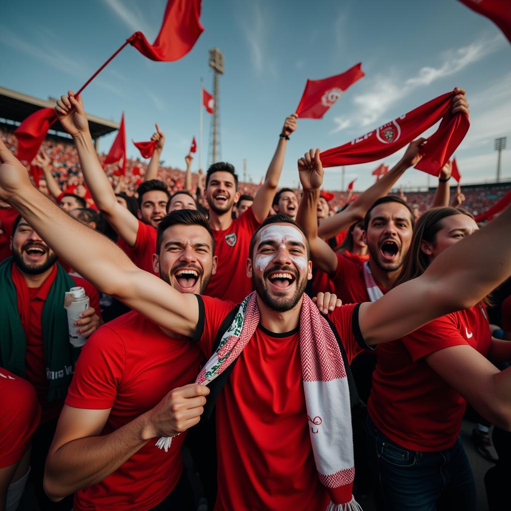 Football Fans Celebrating