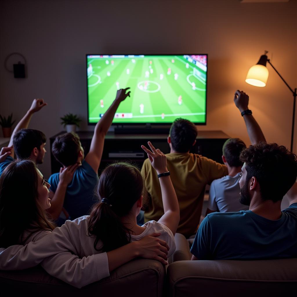 Football Fans Celebrating a Goal