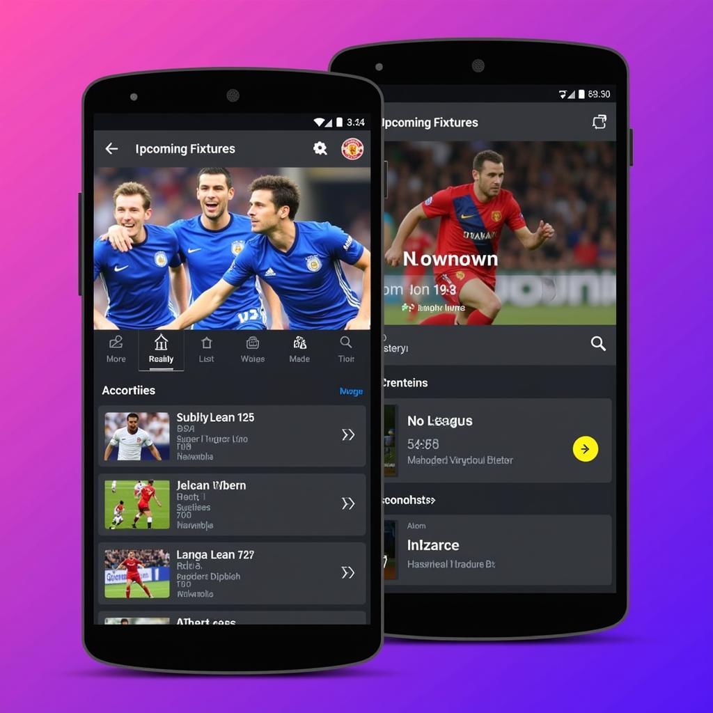 Football Live Stream Pro App Interface