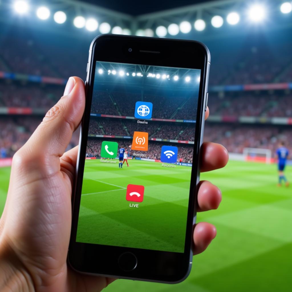 Football Live Streaming Apps on Phone Screen