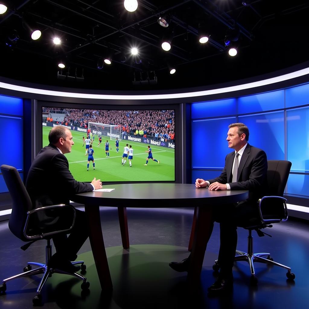 Football Pundits Discussing a Recent Match on Television