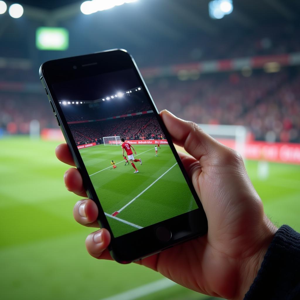 Streaming football on a mobile device