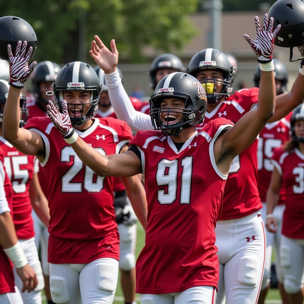 Fort Cherry Football Players Celebrating