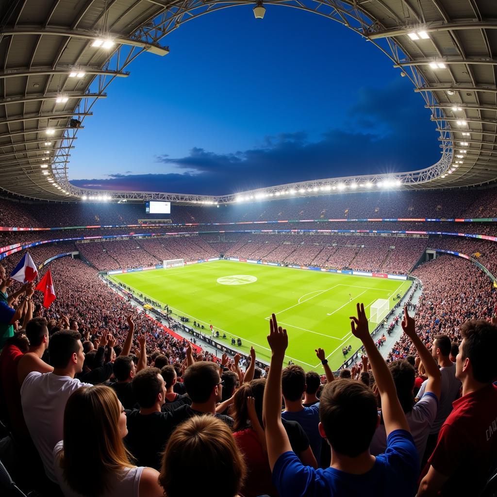 France fans celebrating a goal