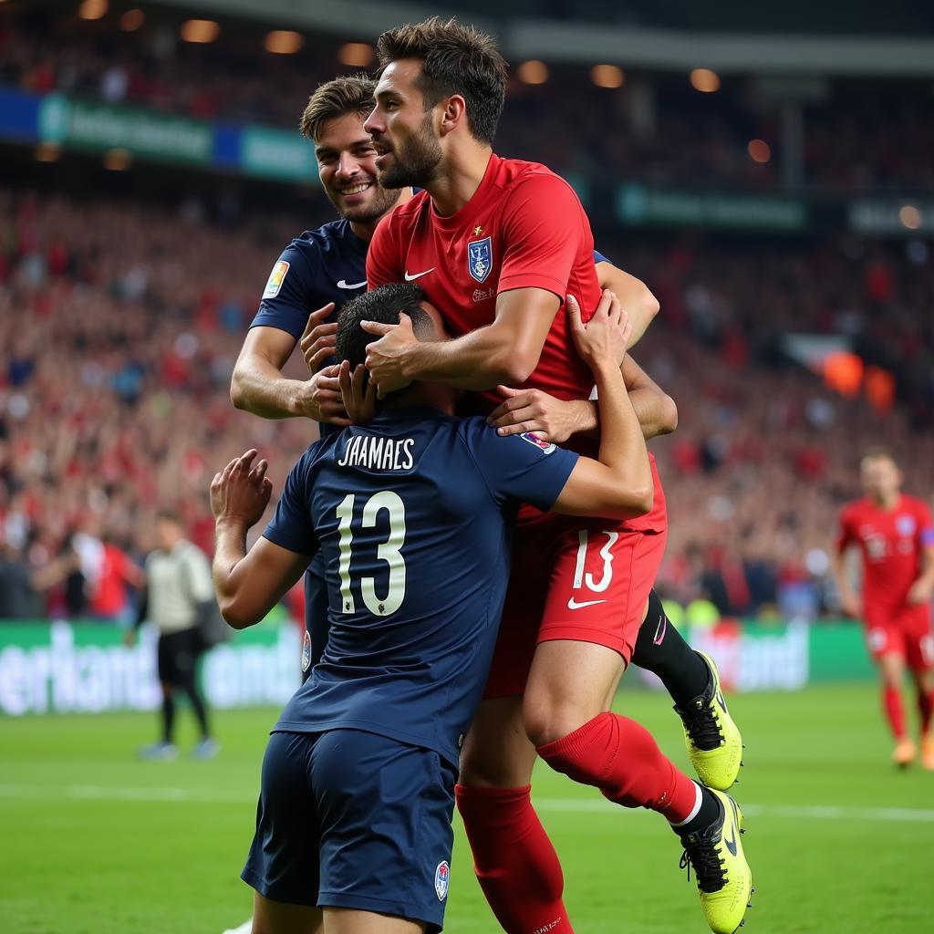 France v Wales Football Celebration