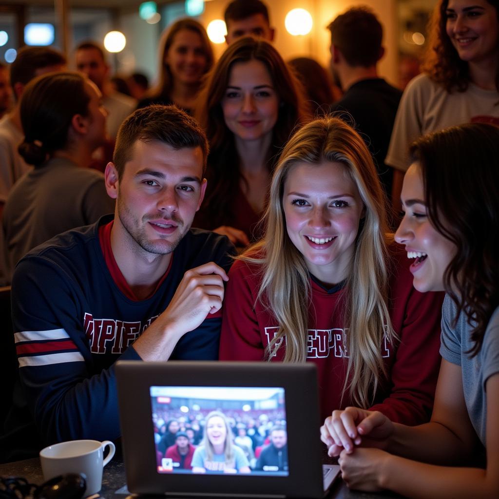 Freeport High School Football Fans Watching Live Stream