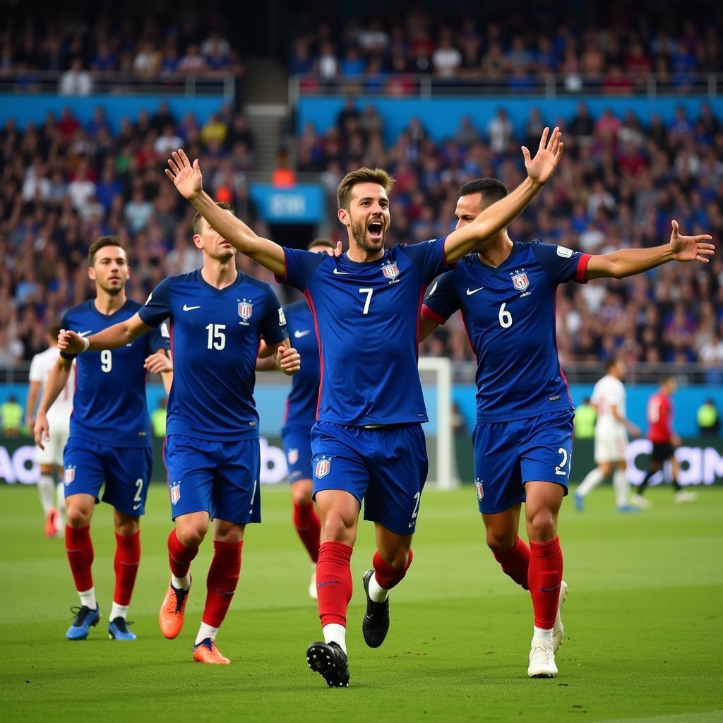 French national team celebrating a goal