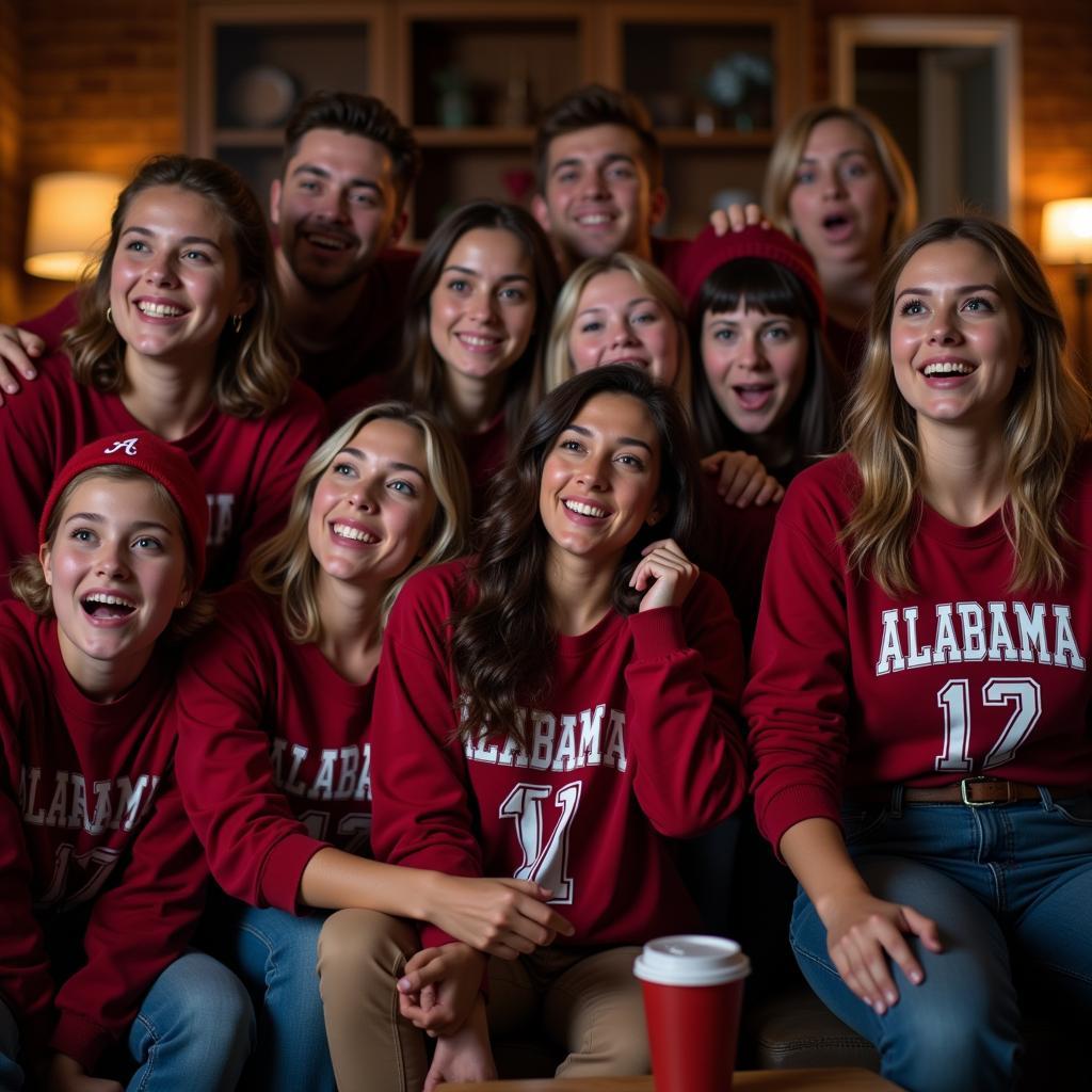 Friends Watching Alabama Game Together