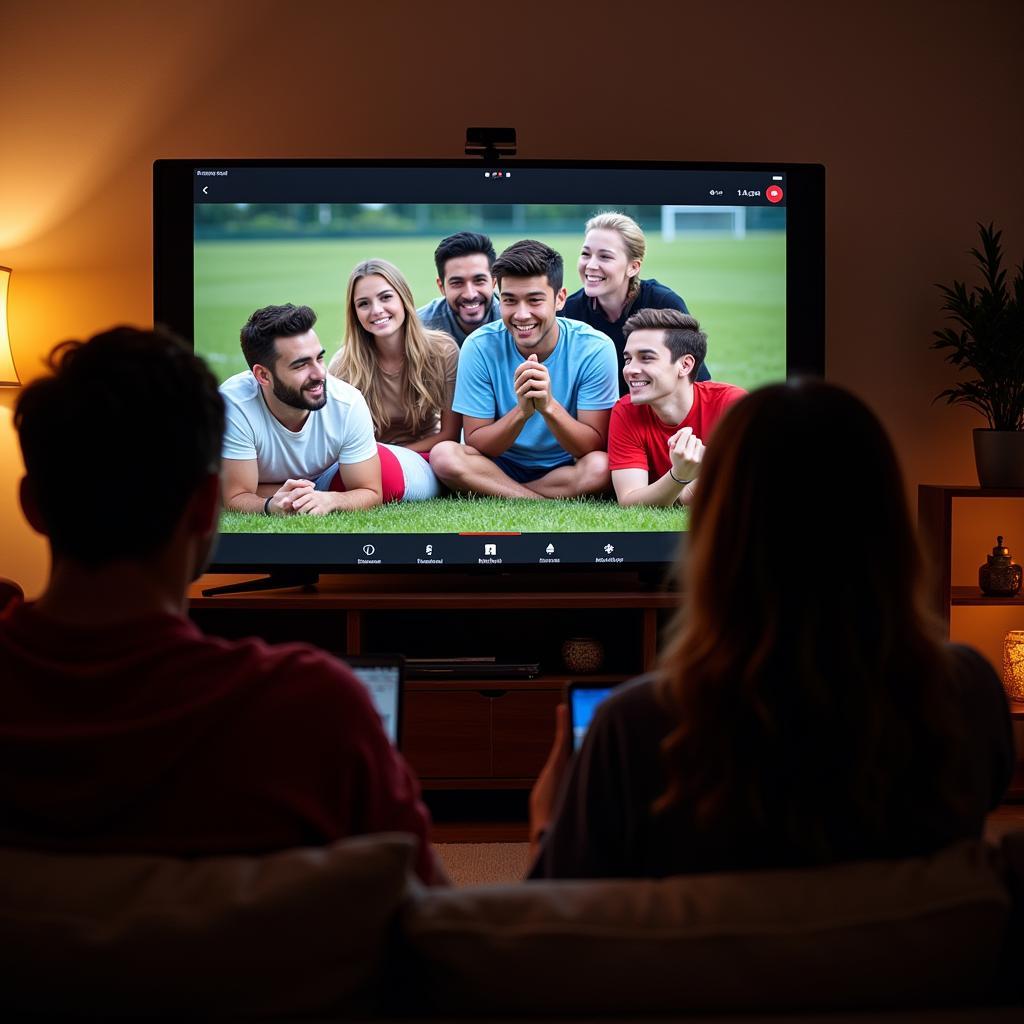 Friends Watching Football Together Online