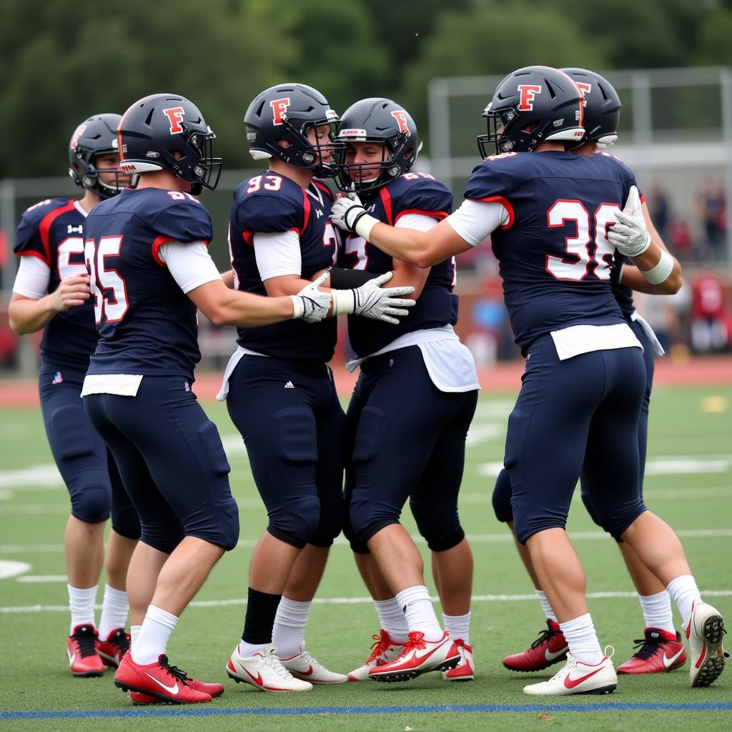 Frontenac High School Football Players Celebrating a Touchdown