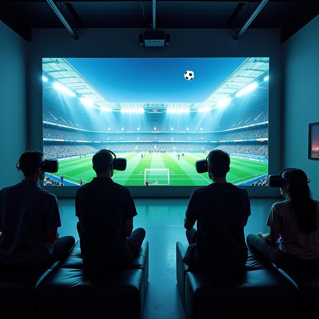 Conceptual image of fans experiencing a live match in a virtual reality setting