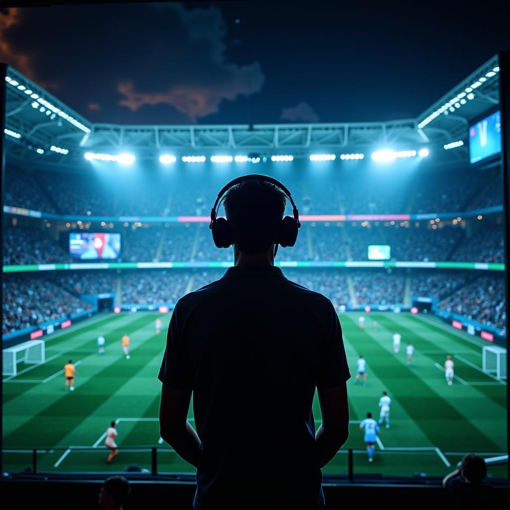 Conceptual image of AR/VR football experience