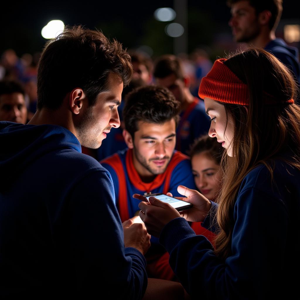 Gator Football Fans Listening on Phone