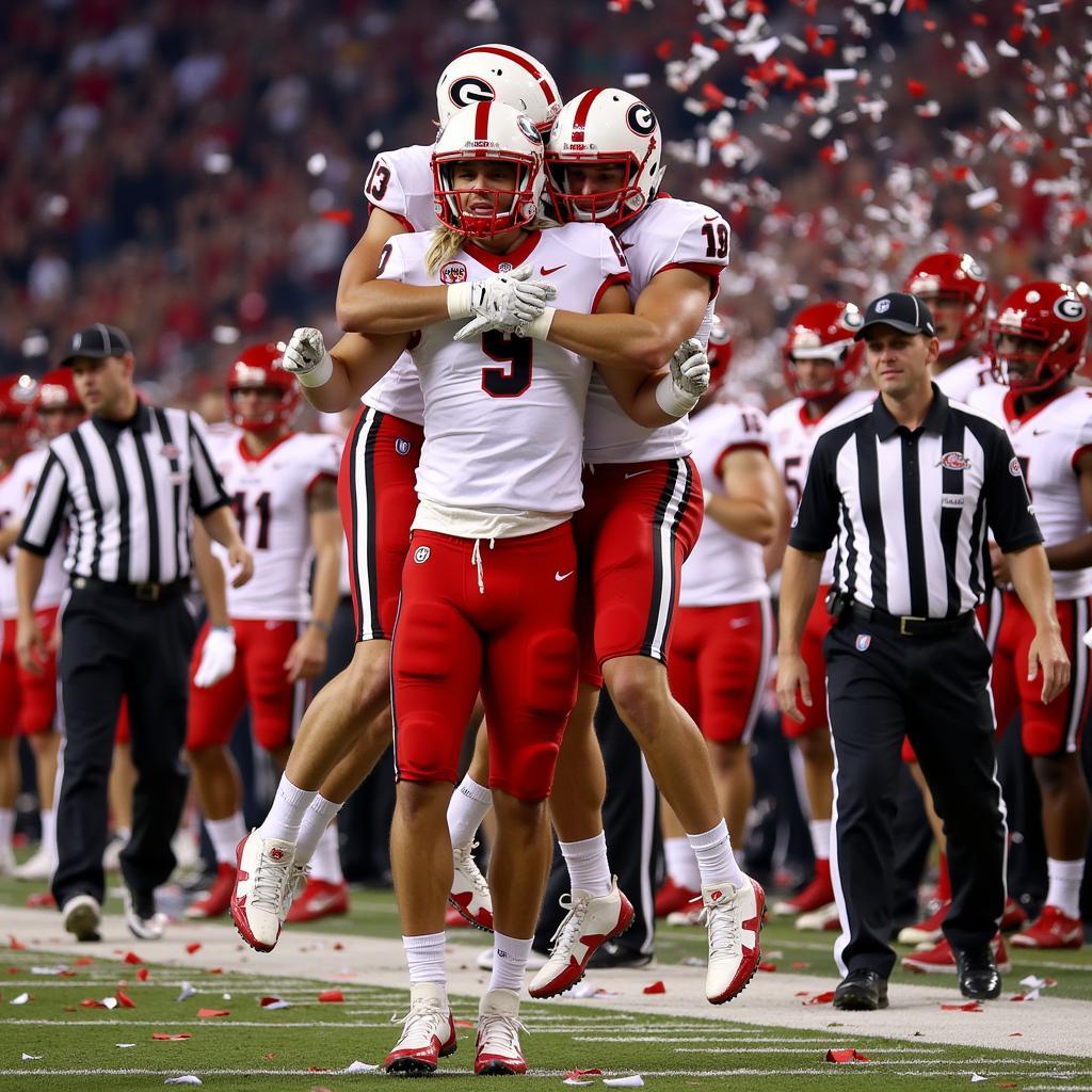 Georgia Bulldogs Celebrating Championship