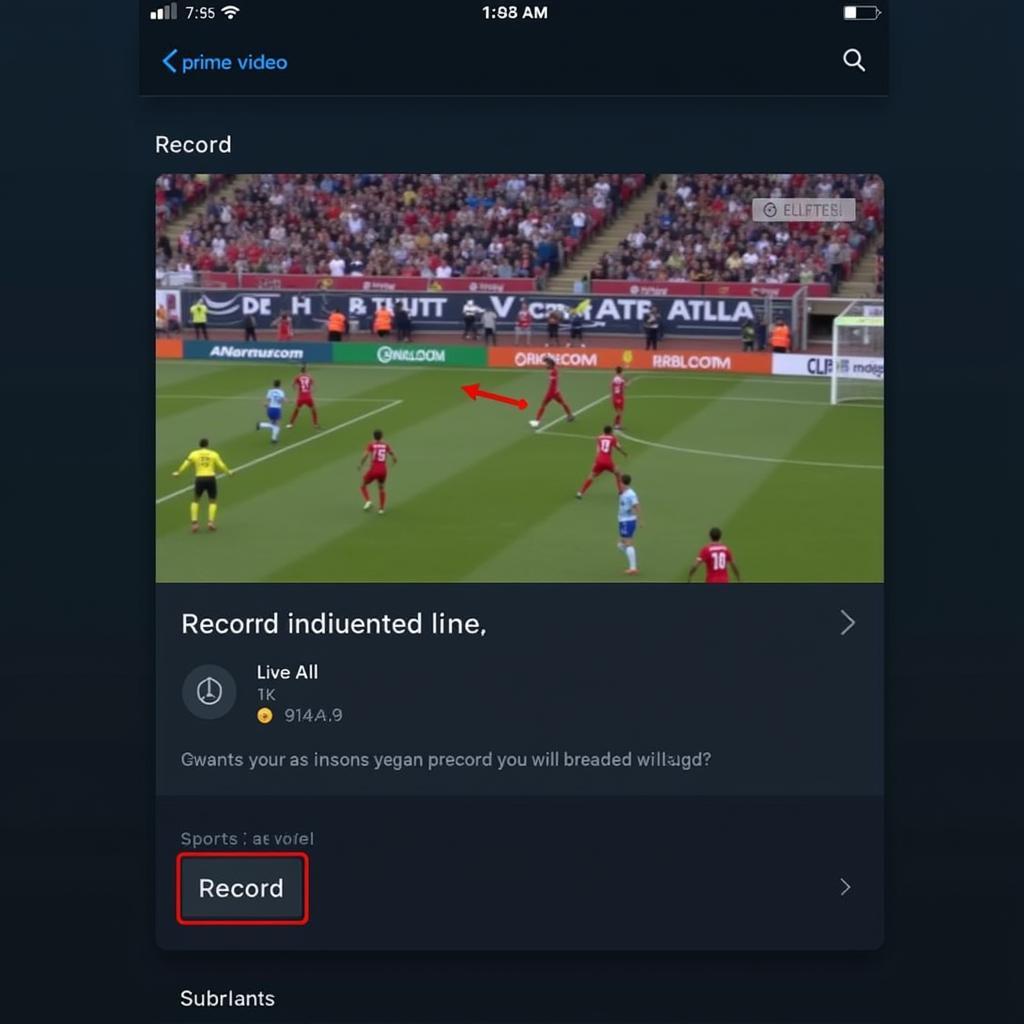 Recording Live Football on Amazon Prime