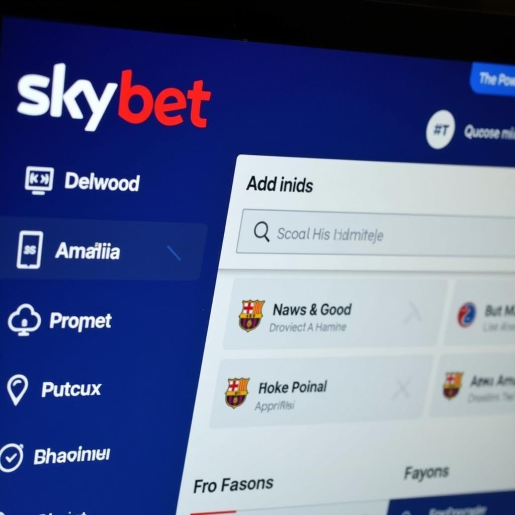 Giao diện Sky Bet trực tuyến