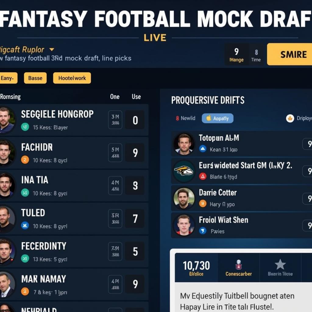 Giao diện website Live Bóng Đá để tham gia mock draft