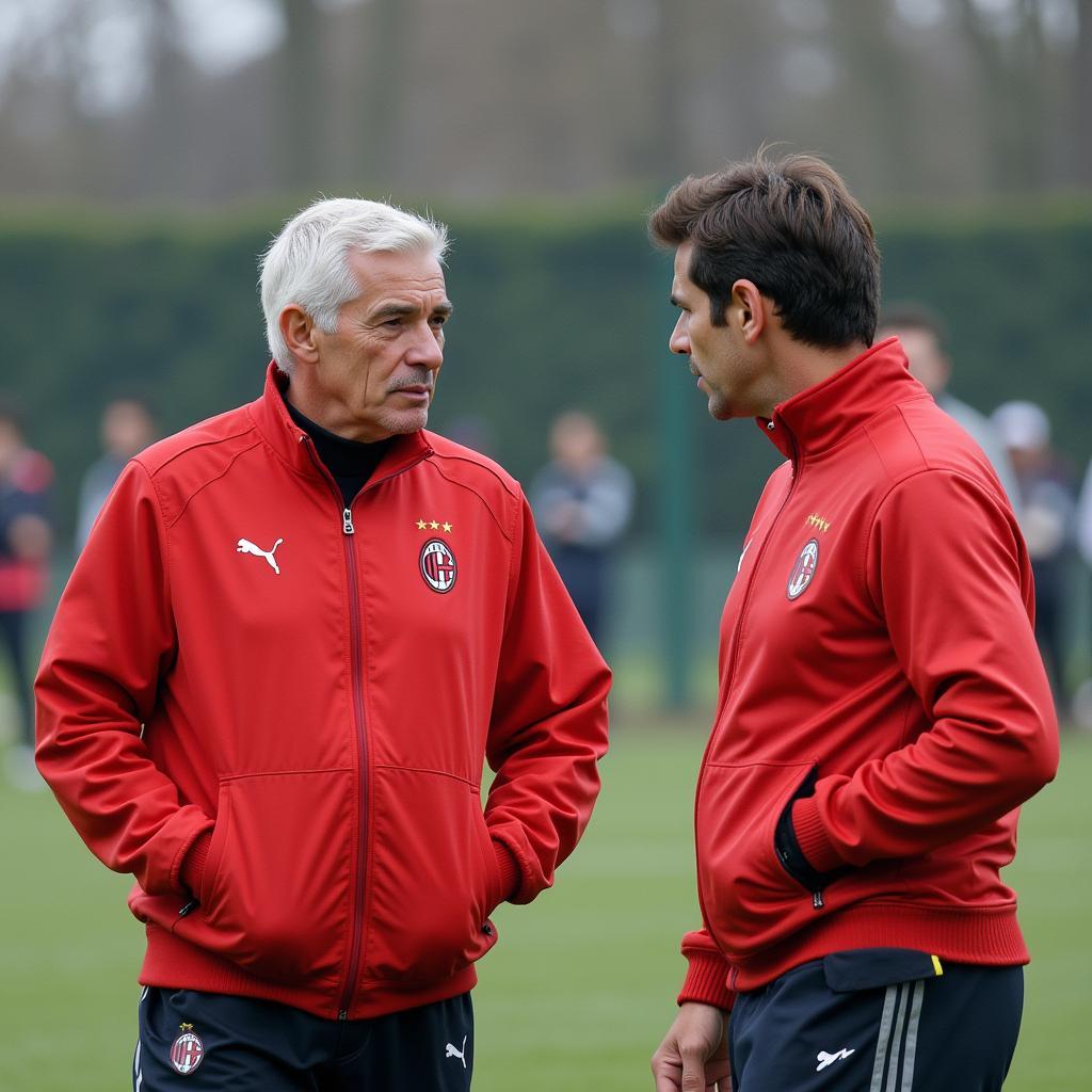 Giovanni Trapattoni and his son-in-law Alessandro Costacurta